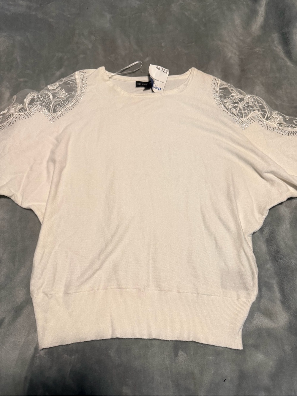 Catherine Malandrino Men's White Crewneck Sweater
